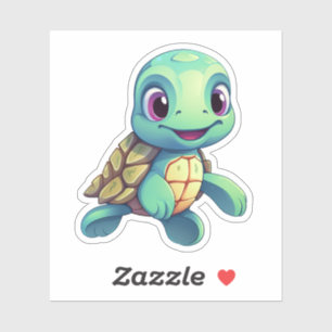 Cartoon turtle illustration sticker