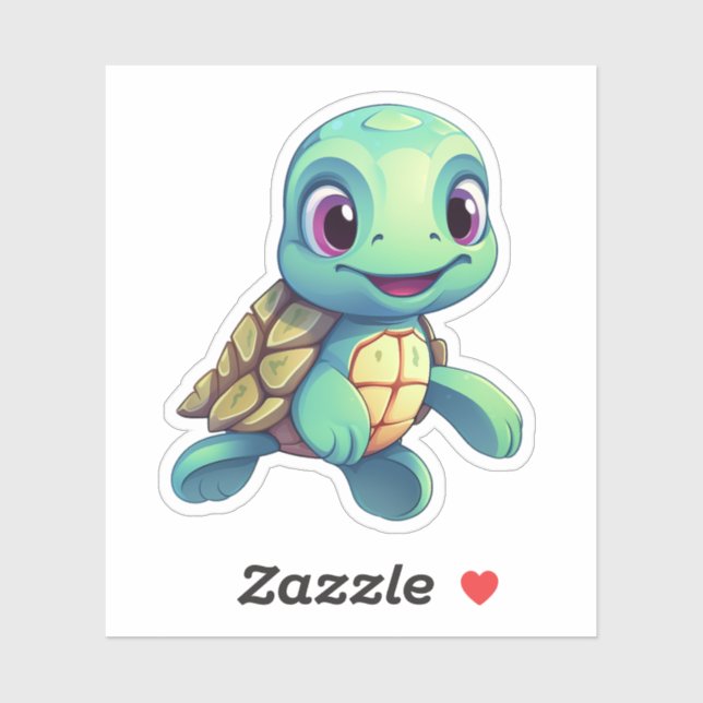 Cartoon turtle illustration sticker (Sheet)