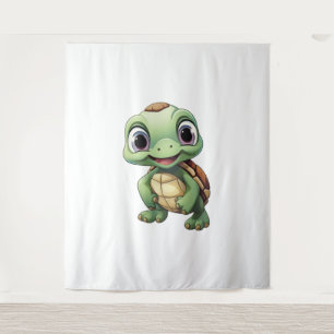 Cartoon turtle illustration tapestry