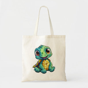 Cartoon turtle illustration tote bag