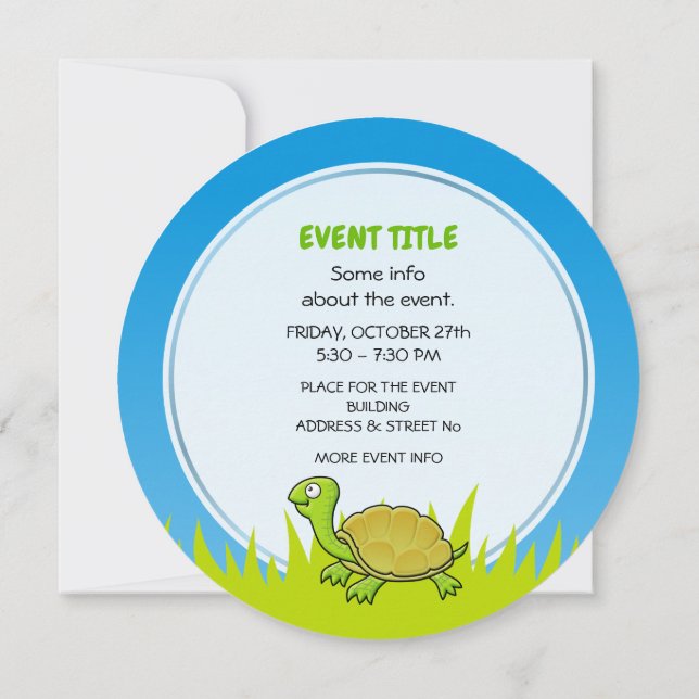 Cartoon Turtle Invitation (Back)