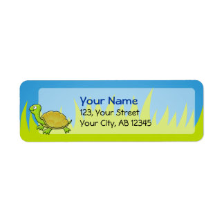 Cartoon Turtle Label