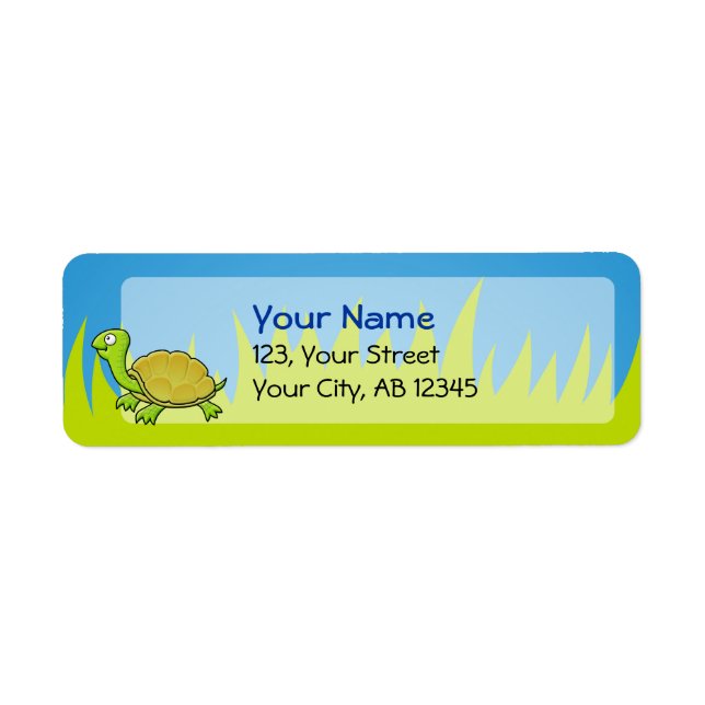Cartoon Turtle Label (Front)