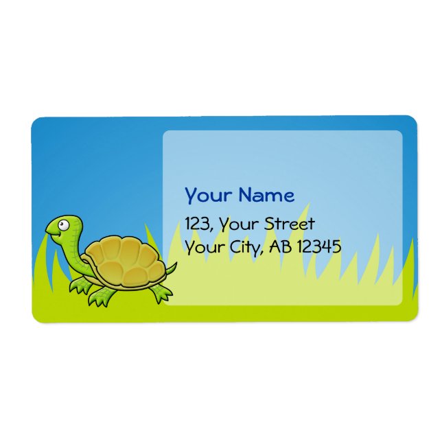 Cartoon Turtle Label (Front)
