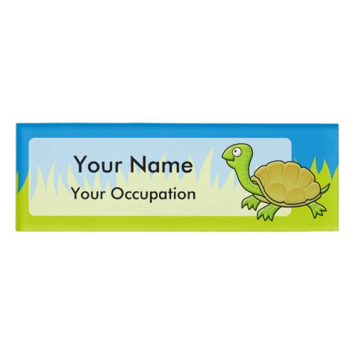 Cartoon Turtle Name Tag