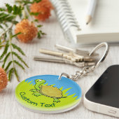 Cartoon Turtle on Grass Keychain (Front Right)