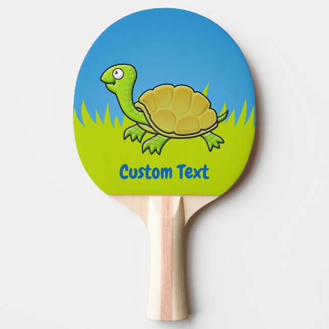 Cartoon Turtle Ping Pong Paddle (Front)
