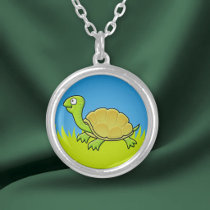 Cartoon Turtle Silver Plated Necklace