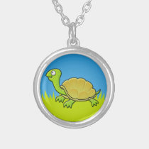 Cartoon Turtle Silver Plated Necklace