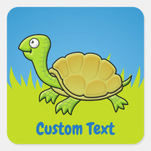 Cartoon Turtle Square Sticker