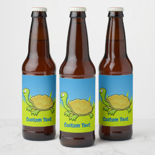 Cartoon Turtle Wine Label