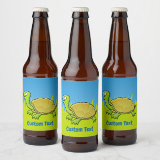 Cartoon Turtle Wine Label