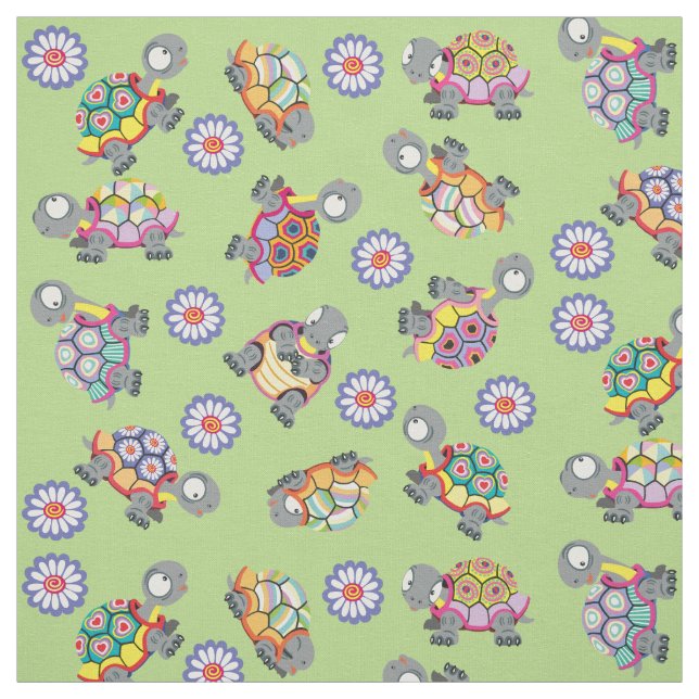 cartoon turtles fabric (Swatch)