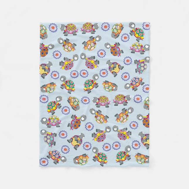 cartoon turtles fleece blanket (Front)