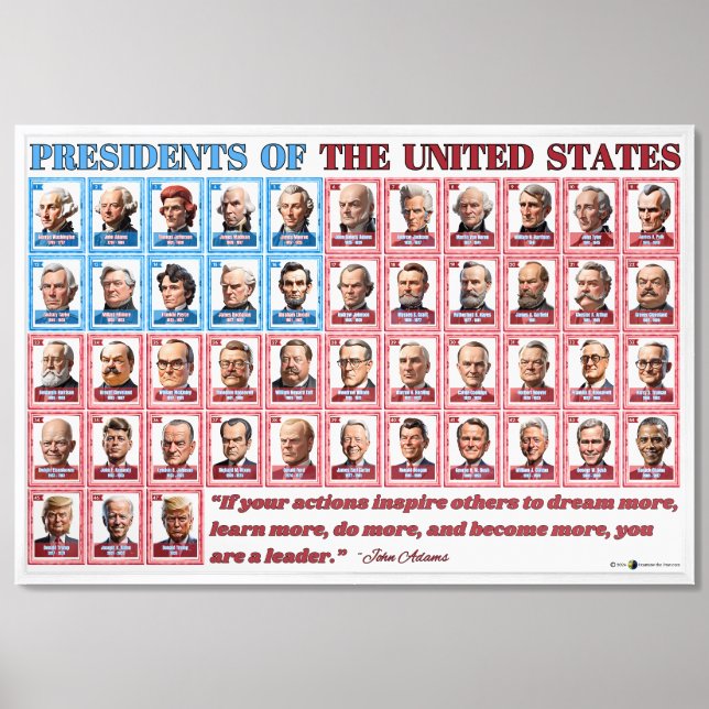 Cartoon U.S. Presidents: Featuring Donald Trump Framed Art (Framed Front)