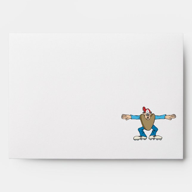 cartoon ump umpire calling SAFE Envelope (Front)