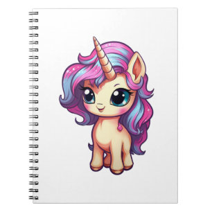 Cartoon unicorn illustration notebook