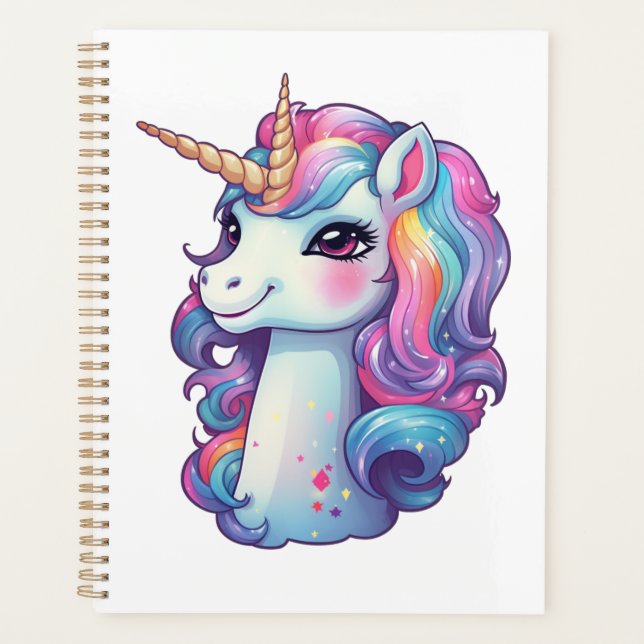 Cartoon unicorn illustration planner (Front)