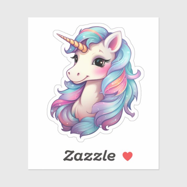Cartoon unicorn illustration sticker (Sheet)