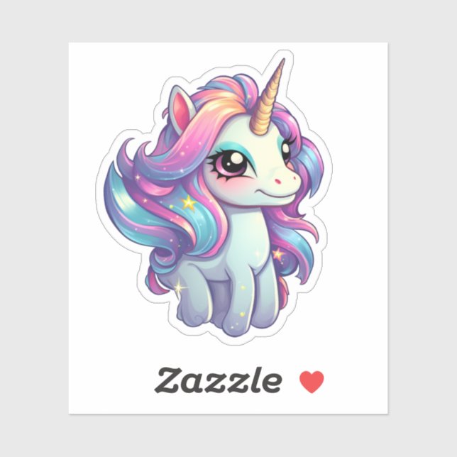 Cartoon unicorn illustration sticker (Sheet)