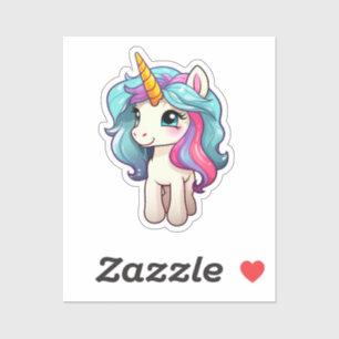 Cartoon unicorn illustration sticker