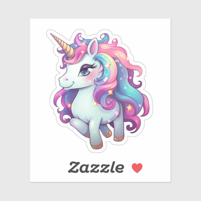 Cartoon unicorn illustration sticker (Sheet)