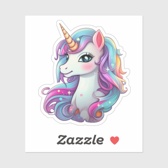 Cartoon unicorn illustration sticker (Sheet)
