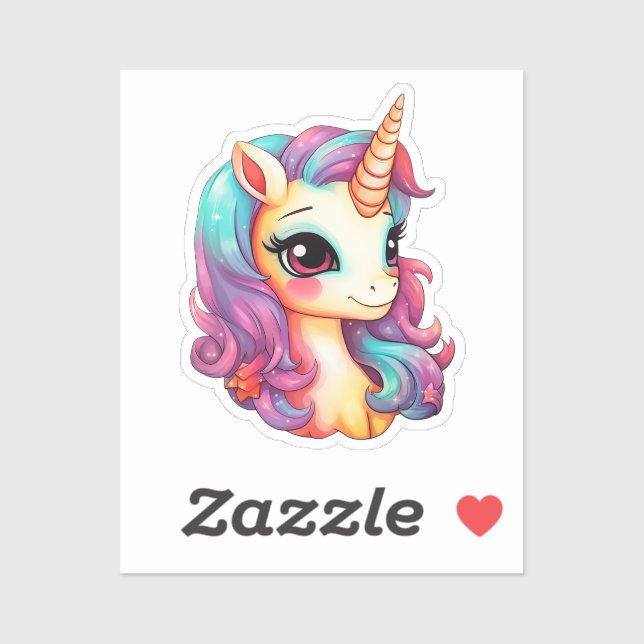 Cartoon unicorn  sticker (Sheet)