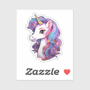 Cartoon unicorn sticker