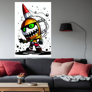 Cartoon  unique alien creature   AI Art Poster