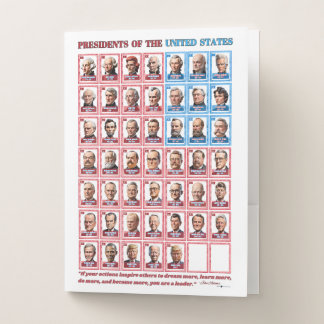 Cartoon US Presidents and Trump Pocket Folder