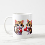 Cartoon Valentine&#39;s Day Kitten Coffee Mug