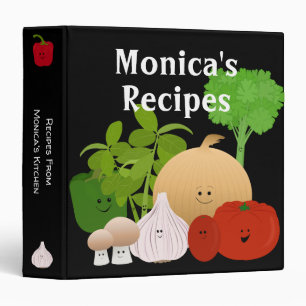 Cartoon Vegetables For Cooking 3 Ring Binder