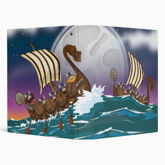 Cartoon Viking invasion fleet Binder