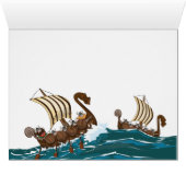 Cartoon Viking invasion fleet Cards (Inside Horizontal (Bottom))