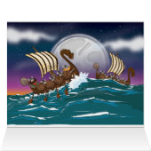 Cartoon Viking invasion fleet Cards (Inside Horizontal (Top))