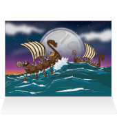 Cartoon Viking invasion fleet Cards (Inside Horizontal (Top))