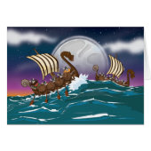 Cartoon Viking invasion fleet Cards (Front Horizontal)