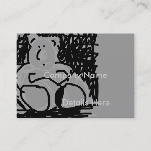 Customizable Cartoon Vintage Bear Announcement Card Business Cards