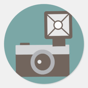 Cartoon Vintage Camera Classic Round Sticker