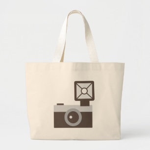 Cartoon Vintage Camera Large Tote Bag