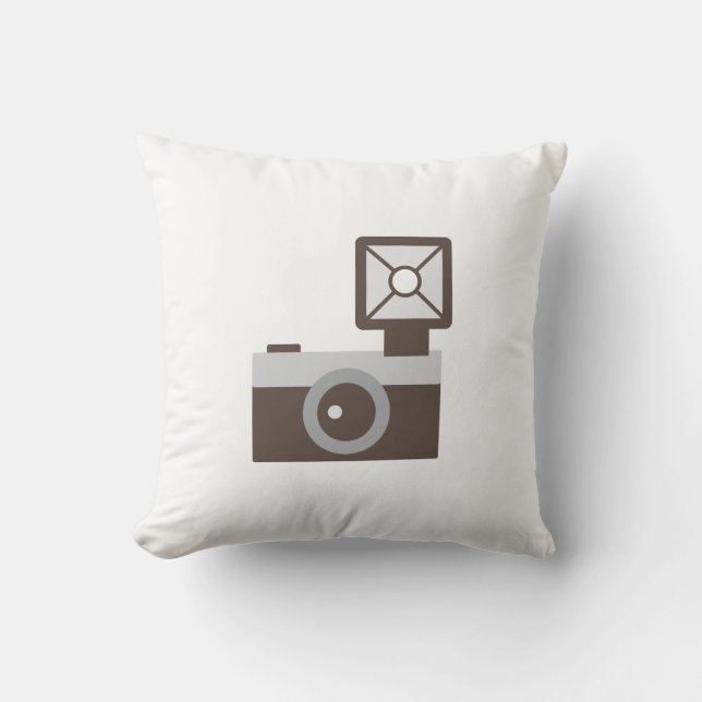 Cartoon Vintage Camera Throw Pillow (Front)