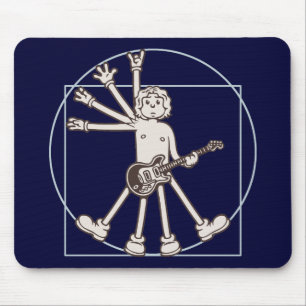 Cartoon Vitruvian Rocker Mouse Pad