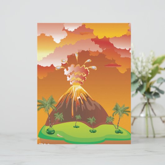 Cartoon Volcano Eruption 2 (Standing Front)