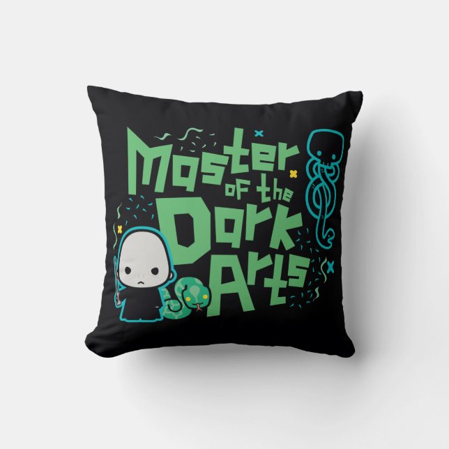 Cartoon Voldemort - Master of the Dark Arts Throw Pillow (Front)