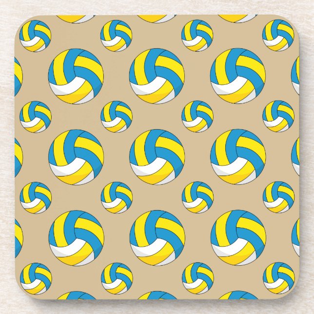 Cartoon Volleyball Ball Beverage Coaster (Front)