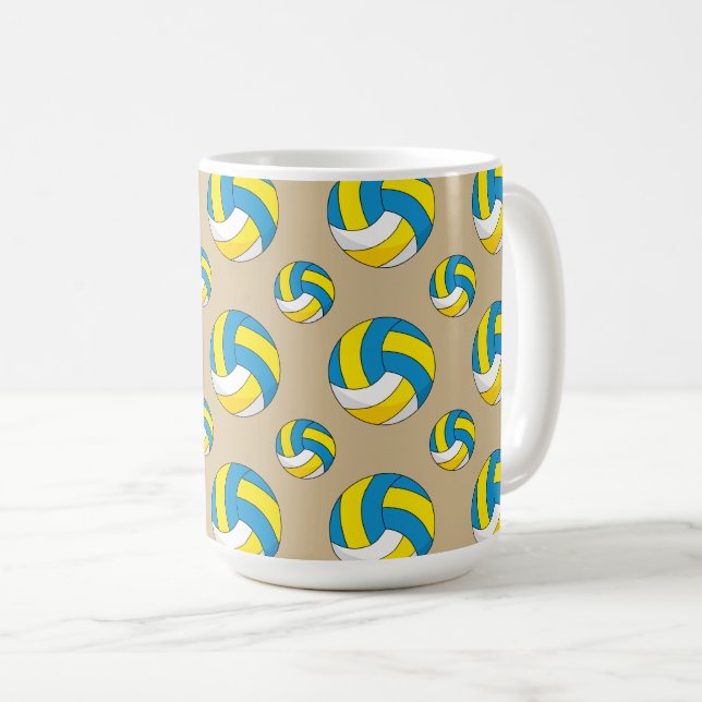 Cartoon Volleyball Ball Coffee Mug (Front Right)