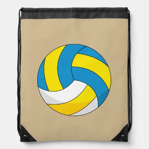 Cartoon Volleyball Ball Drawstring Bag