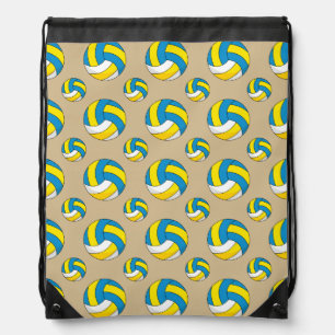 Cartoon Volleyball Ball Drawstring Bag