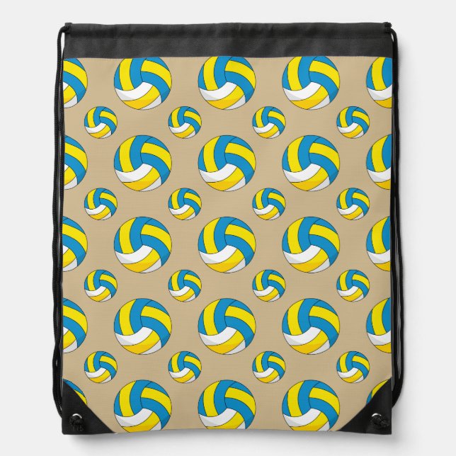 Cartoon Volleyball Ball Drawstring Bag (Front)